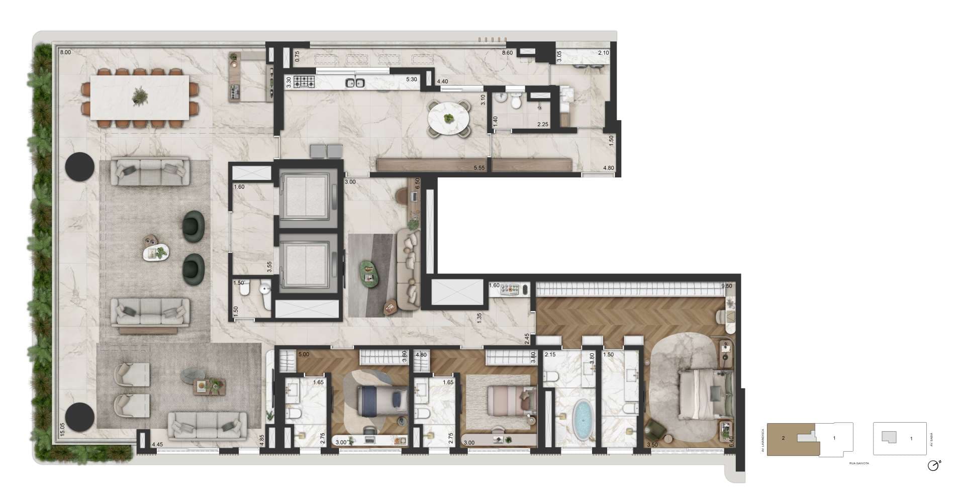 PLANTA OPÇÃO 2 - 345 M² | FINAL 02 - TORRE 02